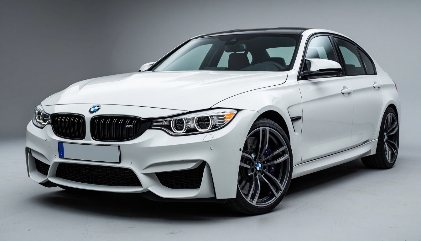 белая бмв после ремонта вмятин